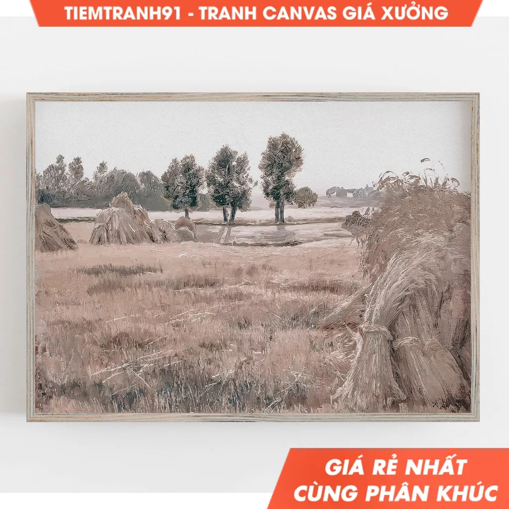 Tranh treo tường, Muted Country Landscape, Vintage Wall Art, Farmhouse Wall Decor, Rustic Wall Decor