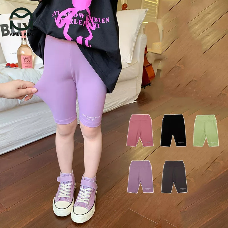 Quần legging đùi cho bé gái AMBB KIDS chất cotton mềm mát thấm hút mồ hôi thân thiện với da bé 2-8 tuổi