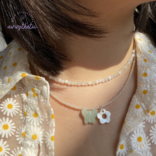 Vòng cổ basic airinsthetic mix hạt cườm cùng charm