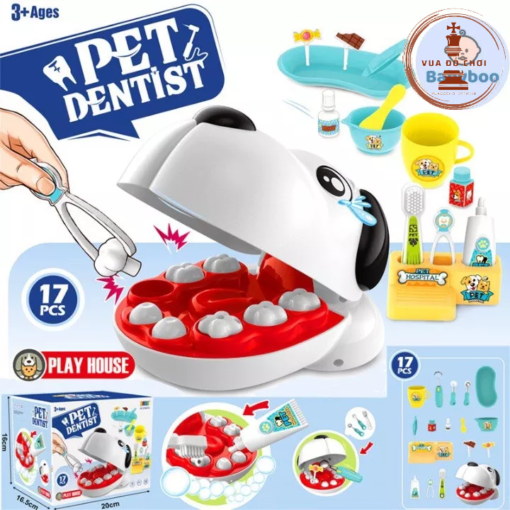 Đồ chơi Peek A Boo Bác sĩ thú cưng, bác sĩ nha khoa cho bé
