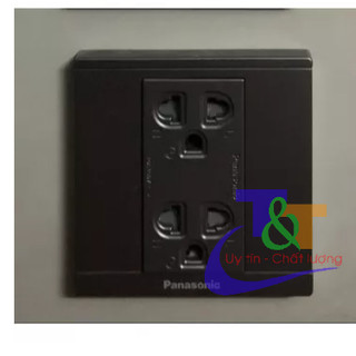 Bộ ổ cắm điện đôi 3 chấu panasonic vuông 86x86mm - hàng chính hãng