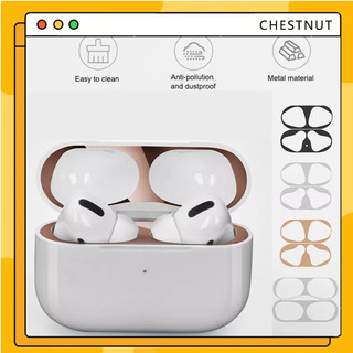 Miếng Dán Bảo Vệ Kim Loại Mạ Vàng Chống Bụi Cho airpods Tai Nghe Bluetooth Không Dây Ốp Lưng 1 2 3 Pro Vỏ Case-CT