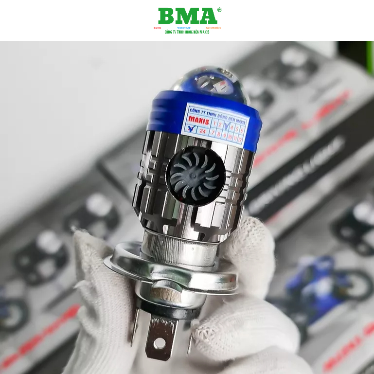 Đèn Pha Bi Cầu BMA W4F 35W/12.24V/DC Lắp Zin Cos Vàng Pha Trắng