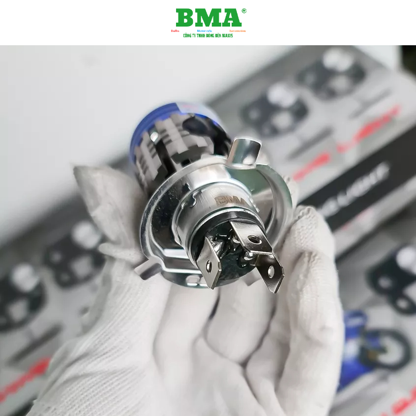 Đèn Pha Bi Cầu BMA W4F 35W/12.24V/DC Lắp Zin Cos Vàng Pha Trắng