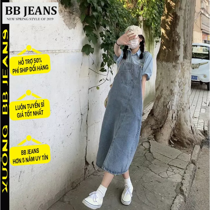 Yếm Váy Nữ Dáng Dài BB JEANS Váy Yếm Bò Nữ Dài Thời Trang Hàn Quốc CỰC ĐẸP HOT HIT
