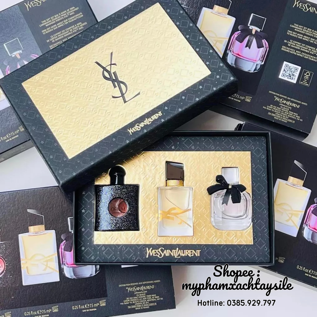 SẴN / BILL PHÁP - SET 3 Chai Nước Hoa Mini YSL Trio Libre, Black Opium, Mon Paris - NƯỚC HOA NAM NỮ
