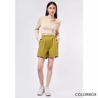 Quần đùi Bermuda Colorbox cạp cao - Olive