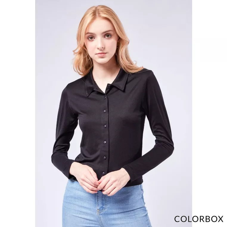 Áo Jersey Colorbox dài tay - Đen