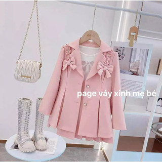 Set vest 2 nơ cho bé gái