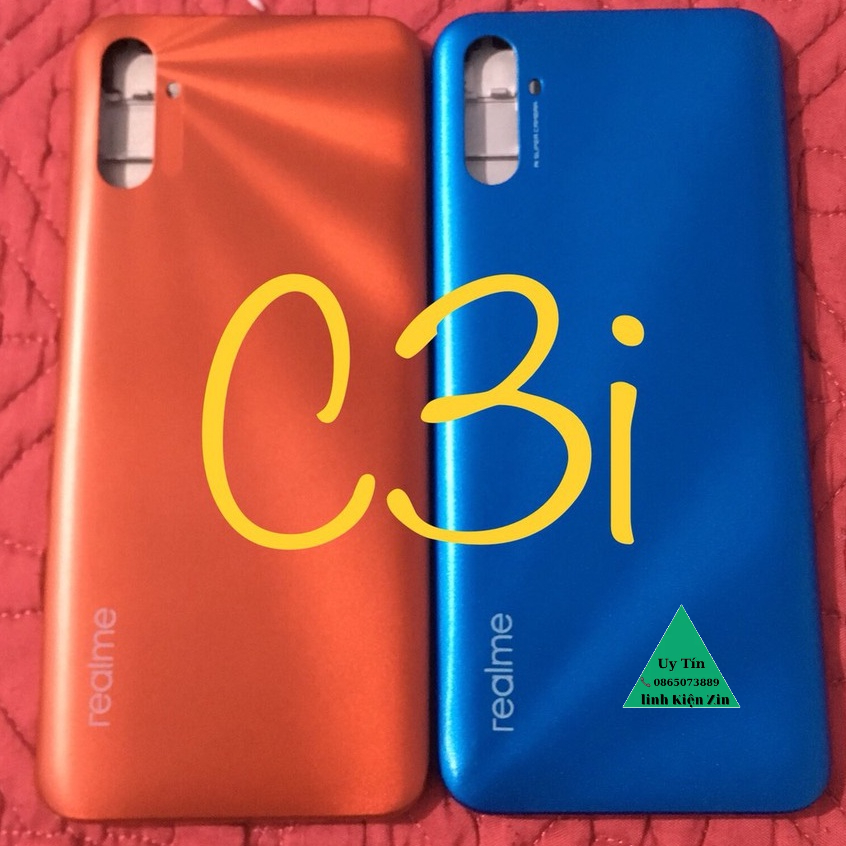 bộ vỏ realme C3i - gồm lưng , sườn và đủ phím nhựa