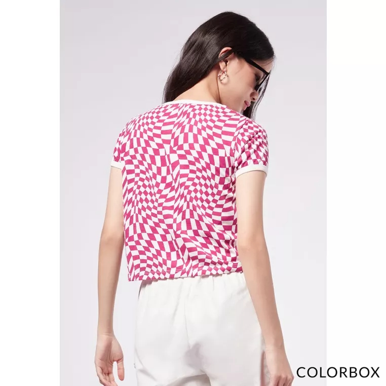 Áo Thun Colorbox Cổ Tròn họa tiết - Hồng