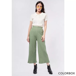Quần dệt kim Colorbox ống rộng - Xanh