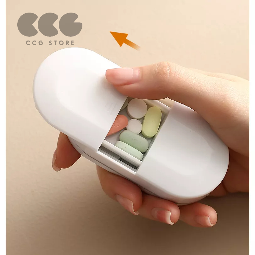 Dụng cụ cắt thuốc viên, có khay đựng thuốc - chất liệu an toàn FSLYL-074