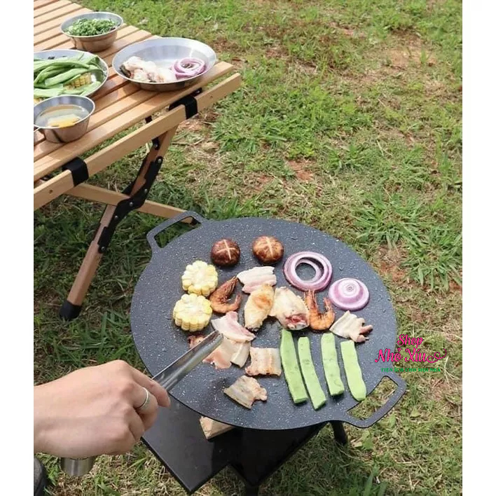 Chảo gang nướng chống dính size 34cm