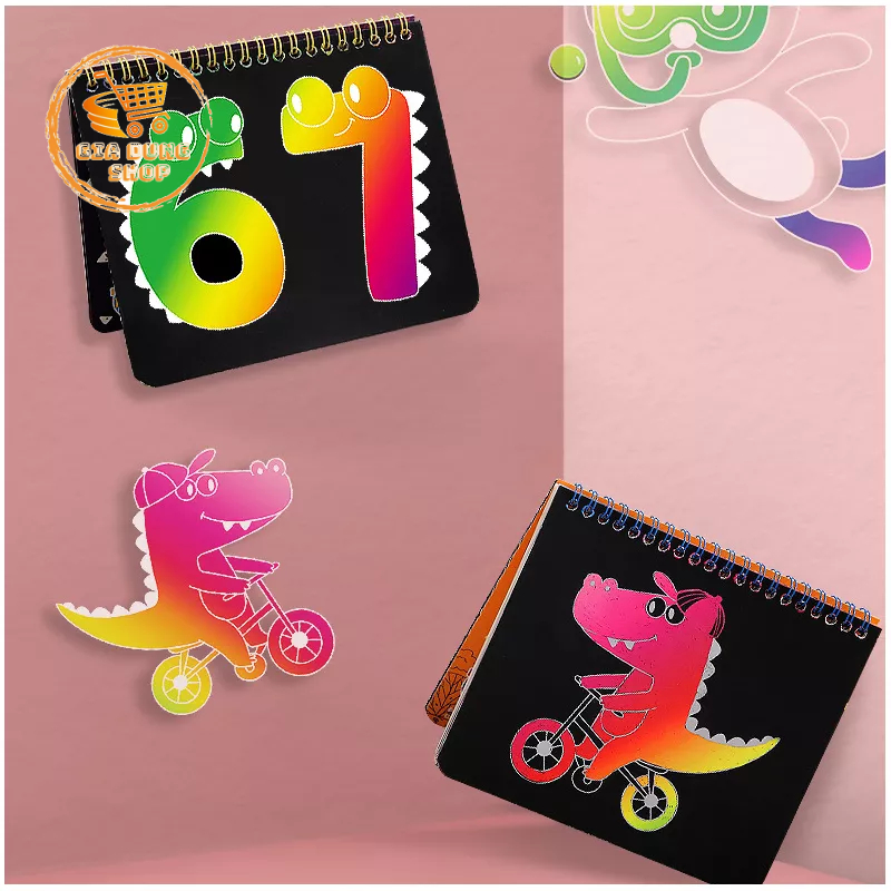 Sách Cạo, Tranh Cạo Nghệ Thuật Cho Bé Thỏa Đam Mê Hội Họa, Sổ Tay Gồm 15 Tranh Kích Thước 18*15cm DIY