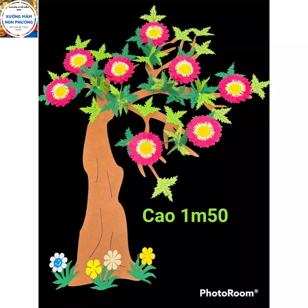 Đồ mầm non cây hoa 3D chất nỉ trang trí đẹp