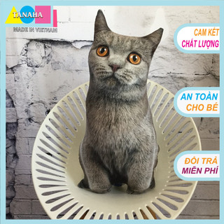 Gối ôm 3d loại 1 , mèo xám 55cm