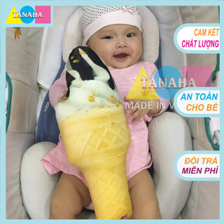 Gối ôm 3D cho bé - Kem Vani 40cm - Hàng Loại 1 SX Việt Nam - An Toàn cho Bé!