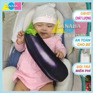 Gối ôm 3D cho bé - Cà Tím 40cm - Hàng Loại 1 SX Việt Nam - An Toàn cho Bé!