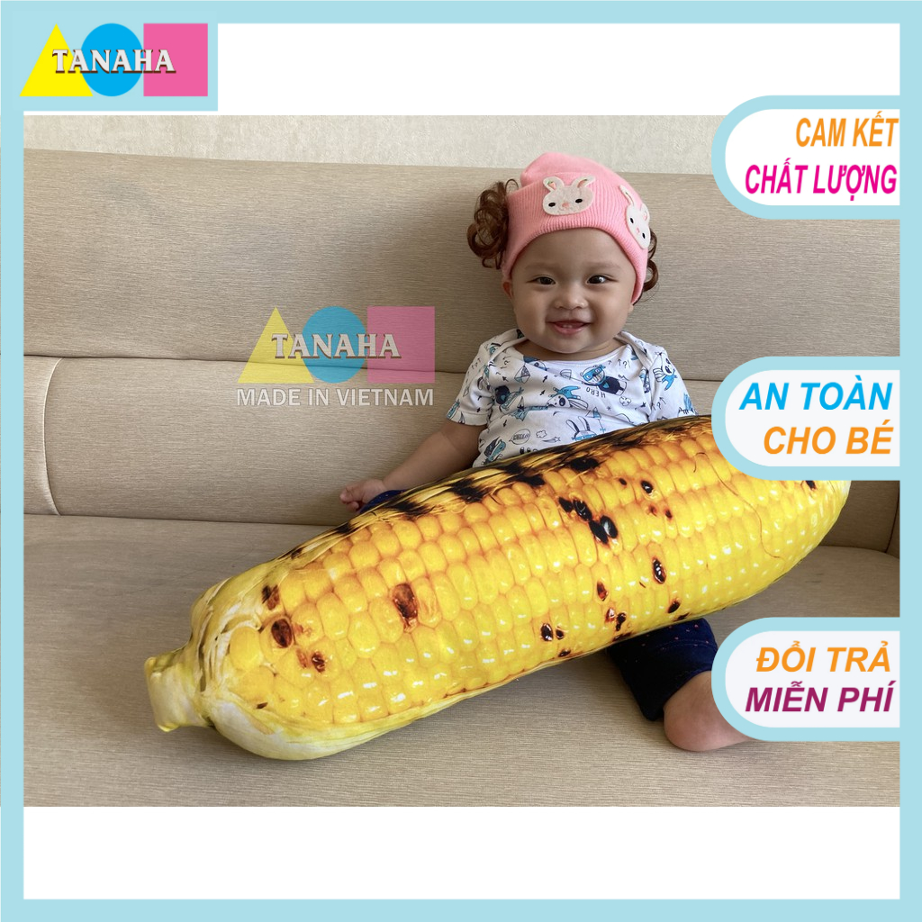 Gối ôm 3D Loại 1 , Bắp nướng 60cm
