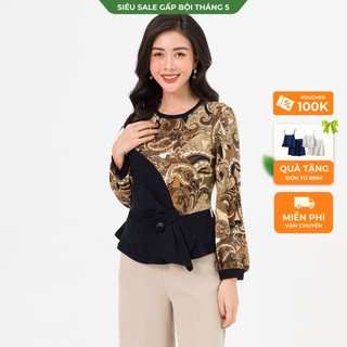 Áo len phối thân, xếp nơ eo lamer l61w20t034