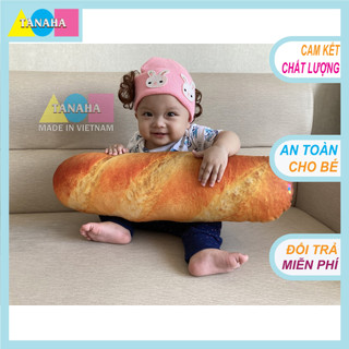 Gối ôm 3D Loại 1, bánh mì size 60 cm