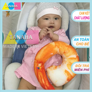 Gối ôm 3D cho bé - Tôm Lột 25cm - Hàng Loại 1 SX Việt Nam - An Toàn cho Bé!