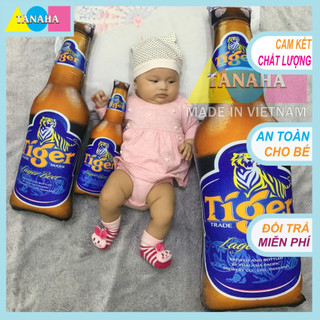 Gối Ôm 3D Nhồi Bông Cho Bé - Tiger Nâu 40cm - Hàng Loại 1 SX Việt Nam - An Toàn cho Bé!