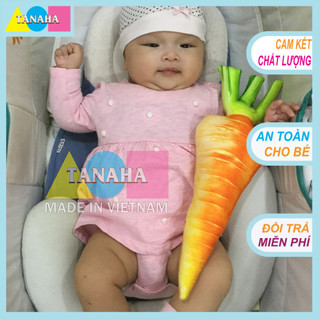 Gối ôm 3D cho bé - Cà Rốt 40cm - Hàng Loại 1 SX Việt Nam - An Toàn cho Bé!