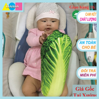 Gối ôm 3D cho bé - Bắp Cải 35cm - Hàng Loại 1 SX Việt Nam - An Toàn cho Bé!
