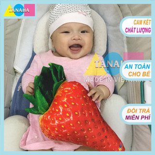 Gối ôm 3D cho bé - Trái Dâu 30cm - Hàng Loại 1 SX Việt Nam - An Toàn cho Bé!