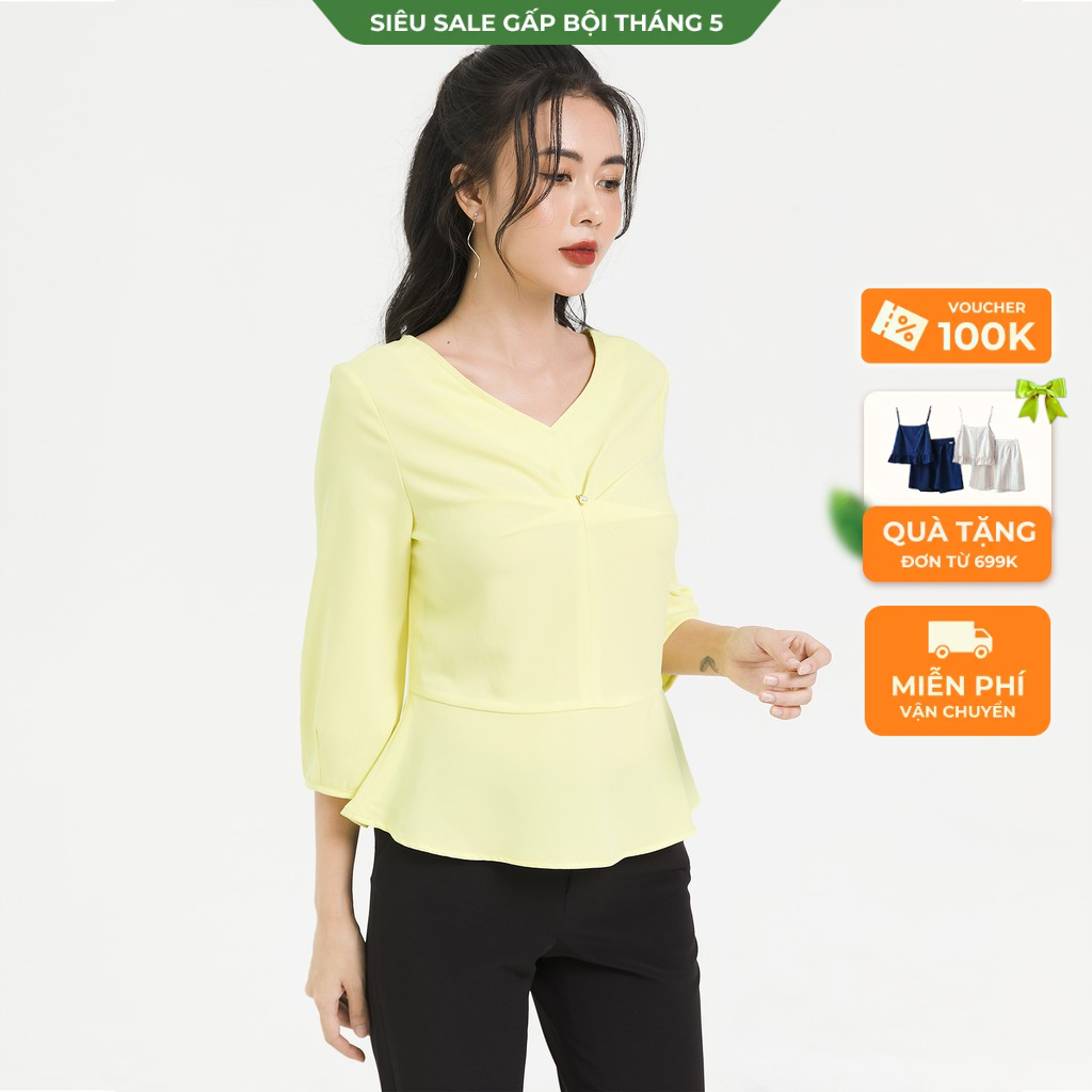 ÁO Kiểu Nữ Peplum XếP Ly NgựC Lamer L61B20Q035
