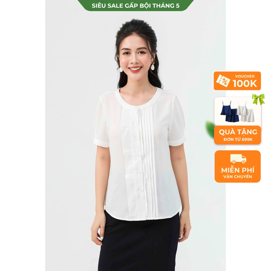 Áo Sơ Mi Nữ Cổ Tàu Phối Bèo Lamer L61H21H015