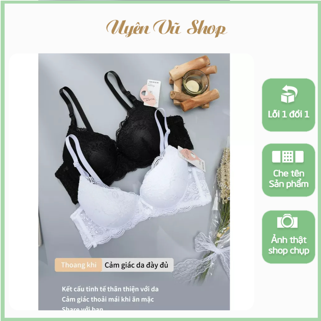 áo lót thái ren nữ hàng big size mút dày 1cm hàng đại cup C (ren hai lớp đẹp) - uyên vũ shop