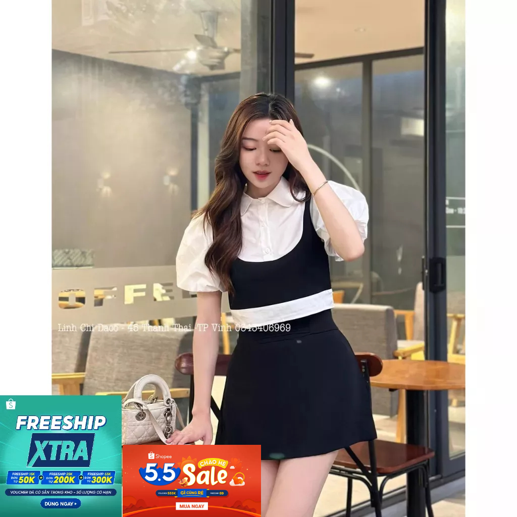 Set áo và chân váy tiểu thư học sinh-sinh viên