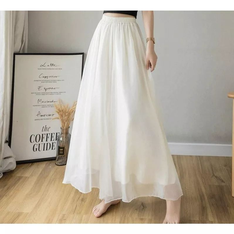 Quần giả váy 2 lớp nữ form rộng dài, thời trang