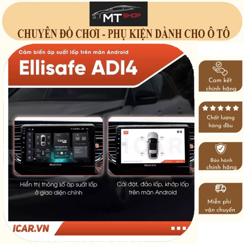 Cảm Biến Áp Suất Lốp Cho Màn Hình Androi ICAR Ellisafe ADI4 – Ellisafe ADI4 Kết Nối USB