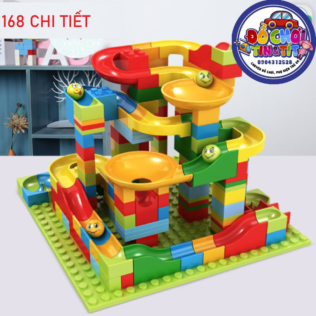 Bộ đồ chơi xếp hình cầu trượt thả viên bi nhiều chi tiết tăng khả năng sáng tạo của trẻ TR84