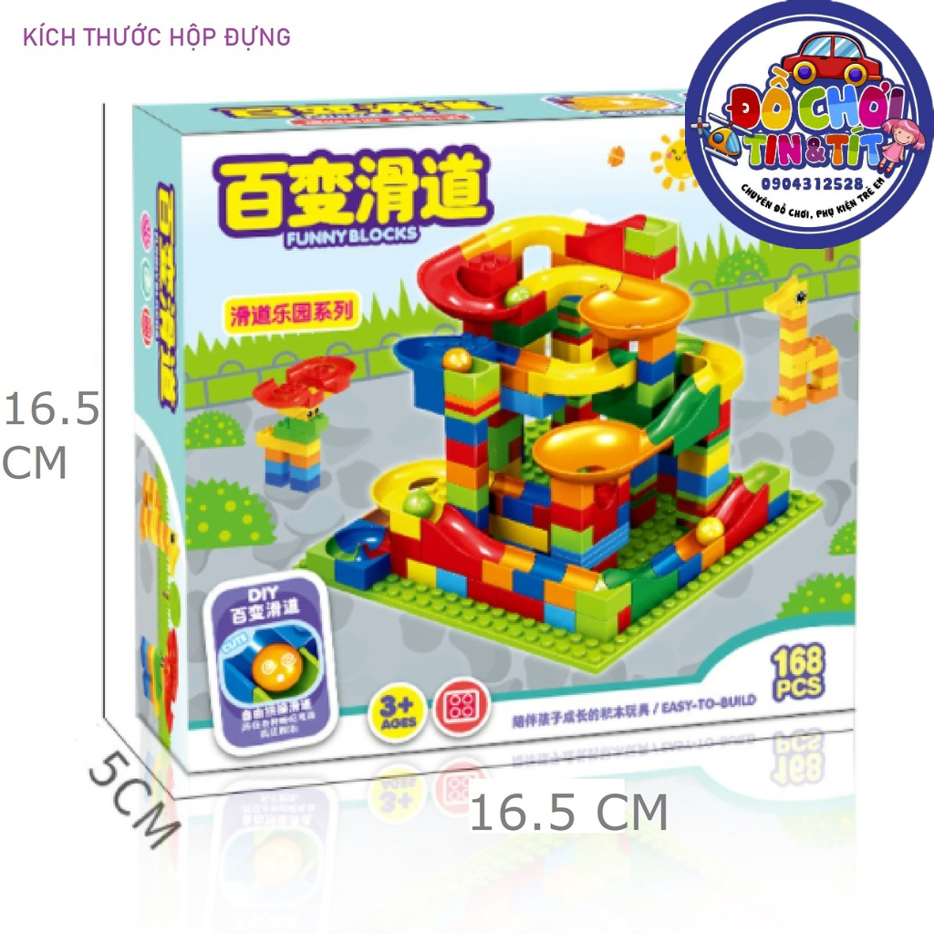 Bộ đồ chơi xếp hình cầu trượt thả viên bi nhiều chi tiết tăng khả năng sáng tạo của trẻ TR84