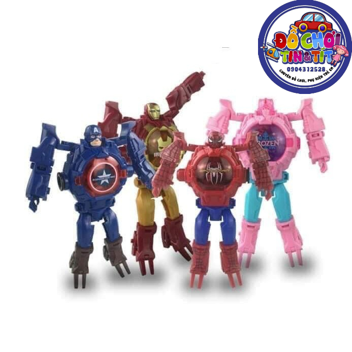 Đồng hồ đồ chơi đeo tay, có nút ấn chiếu hình các nhân vật siêu anh hùng cho bé trai & bé gái