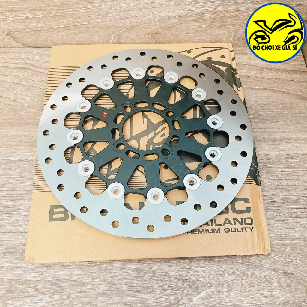 Đĩa thắng trước kingdrag V2 267mm lồng nhôm CNC gắn mọi loại xe Màu vàng , đen, xám