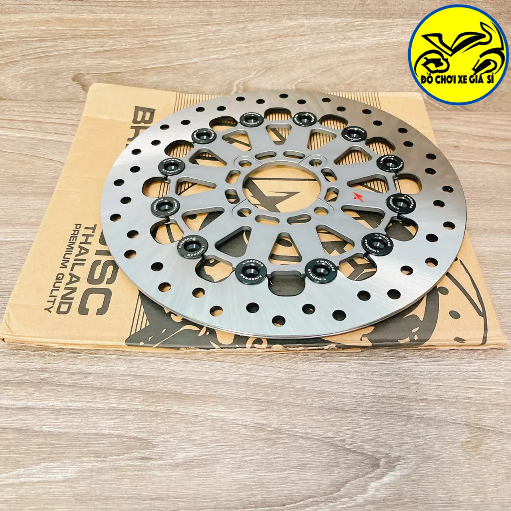 Đĩa thắng trước kingdrag V2 267mm lồng nhôm CNC gắn mọi loại xe Màu vàng , đen, xám