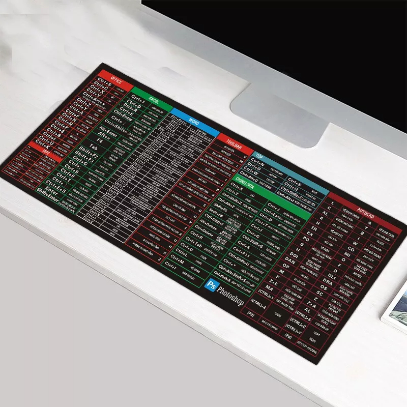Lót Chuột, Pad Chuột Phím Tắt Văn Phòng 70x30cm