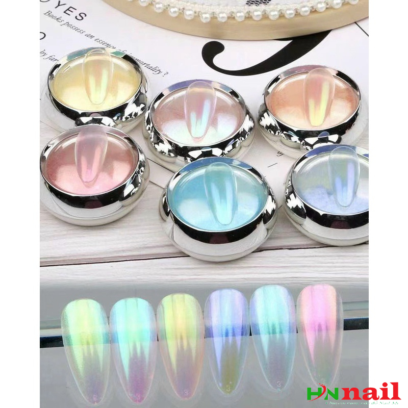 Sét Tráng Gương Neon 6 màu và hộp bột dạ quang trang trí móng tay nghệ thuật làm nail mi spa phun xăm shop hnnail shop