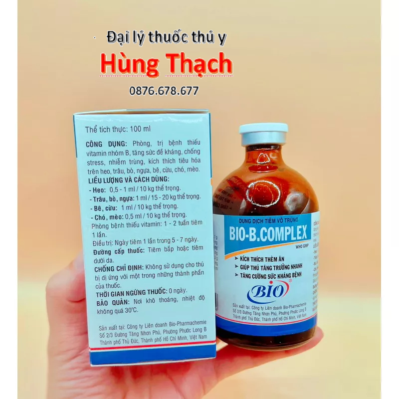 Bio BComplex 100ml kích thích thèm ăn, chăm sóc vật nuôi Vitamin nhóm B