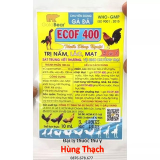 ECOF 400 gói 10ml tắm, xịt diệt côn trùng mạt, lác, ghẻ, ké chậu, đậu cho gà, vịt