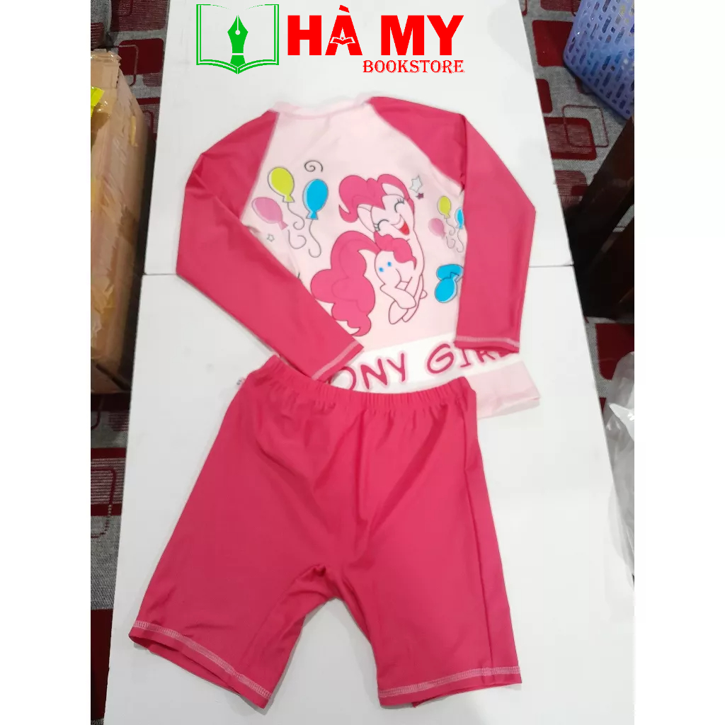 Bộ quần áo bơi bé gái PONY hồng tay dài Đại *130* DCNS ( Nhà Sách Hà My)