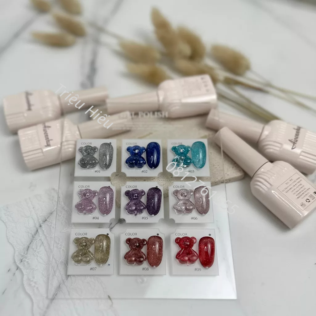 Sơn nhũ flash các sét 9 màu, sét 16 màu tặng kèm bảng