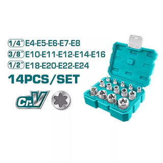 Bộ 14 đầu tuýp loại e total thktets0114