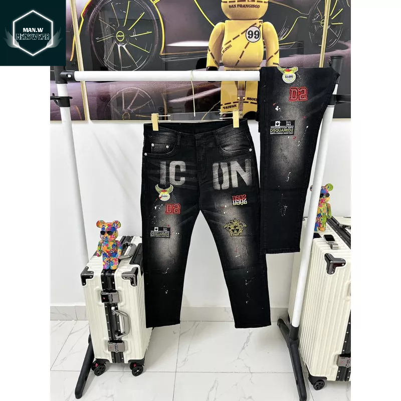 Quần jean nam EVISU rách chất vải dày không phai màu thêu logo cao cấp chất bò đẹp co giãn